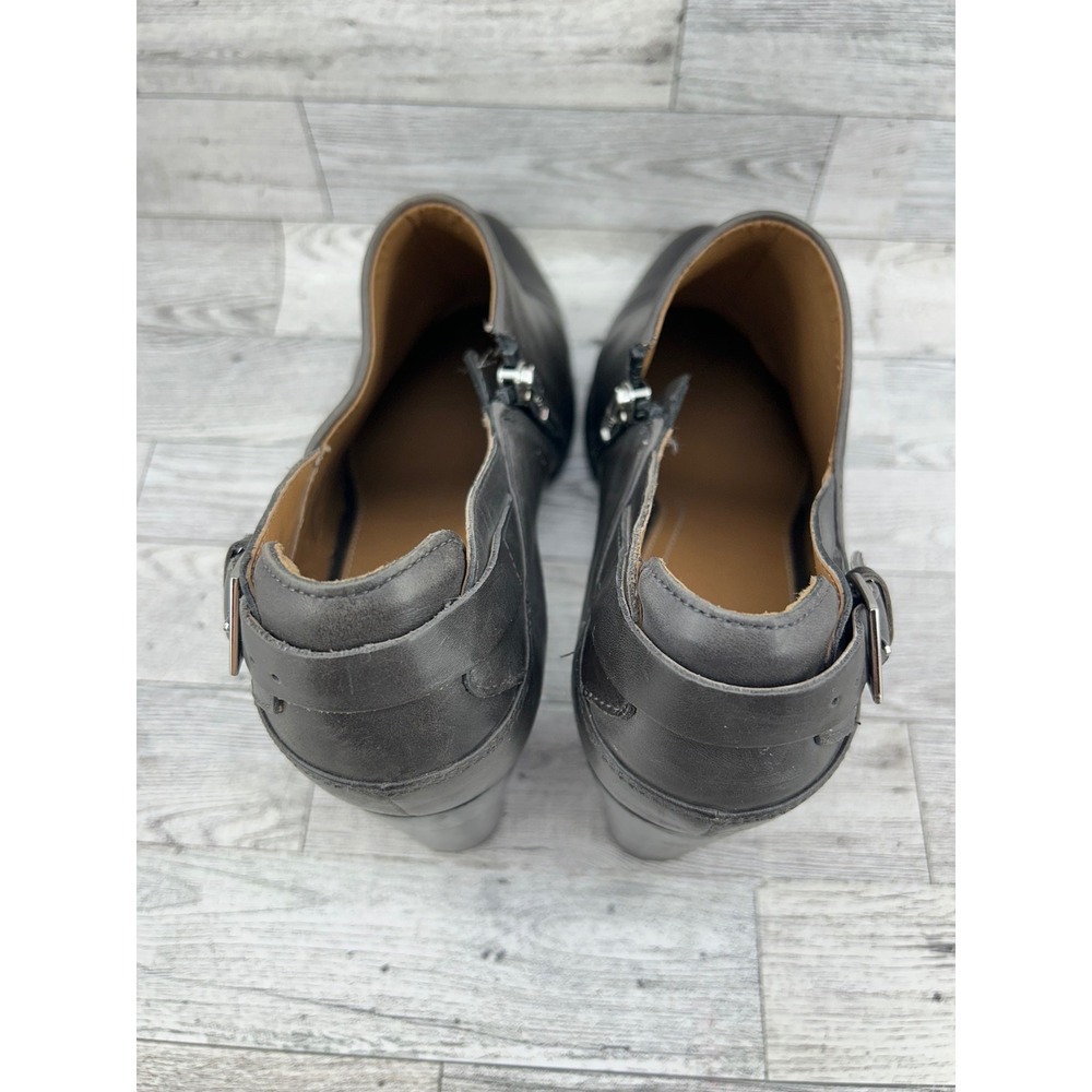 Clarks Women Dark Brown Leather Side Zip Ankle Boots Block Heel Size 10M - Picture 8 of 10